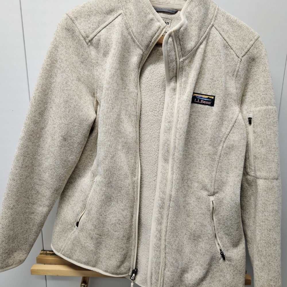 L.L. Bean Off-White Fleece Jacket